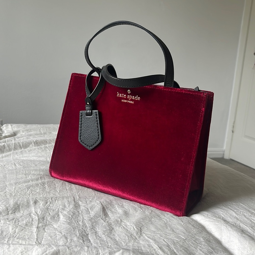 Unused kate spade pink velvet bag